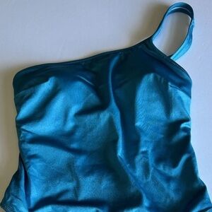 Victoria's Secret Teal Shimmer One-Shoulder Swimsuit